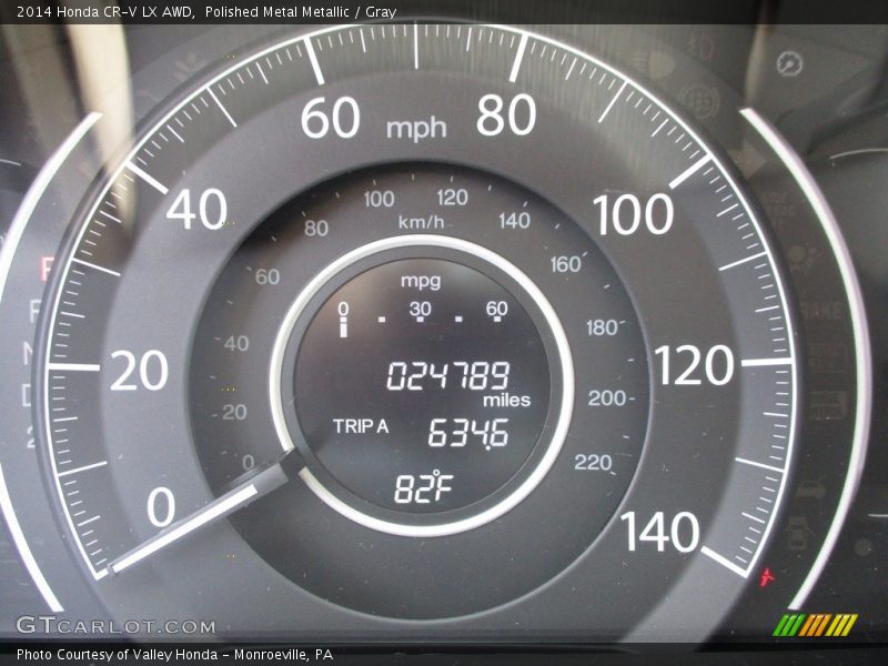 Polished Metal Metallic / Gray 2014 Honda CR-V LX AWD