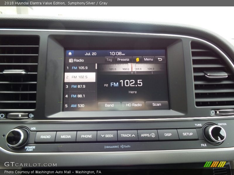 Controls of 2018 Elantra Value Edition