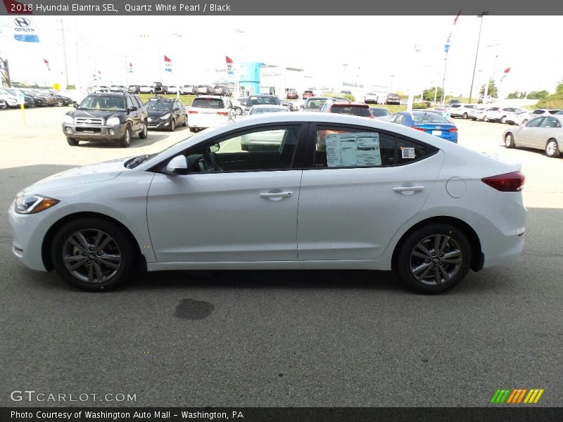 Quartz White Pearl / Black 2018 Hyundai Elantra SEL
