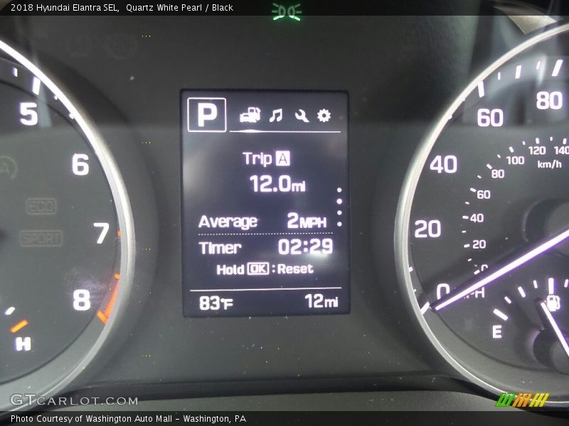 Quartz White Pearl / Black 2018 Hyundai Elantra SEL