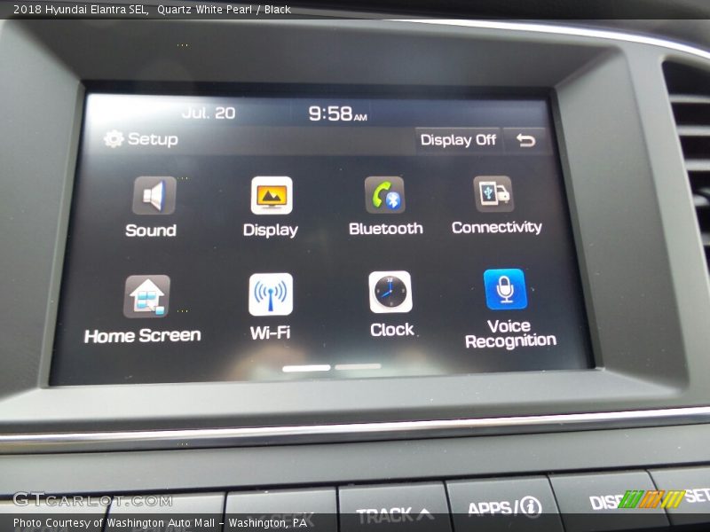 Quartz White Pearl / Black 2018 Hyundai Elantra SEL
