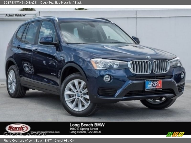 Deep Sea Blue Metallic / Black 2017 BMW X3 sDrive28i
