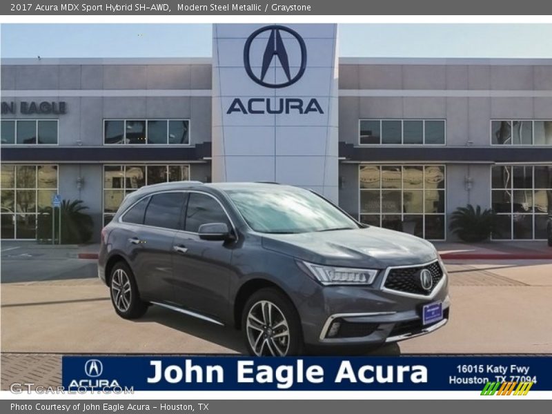 Modern Steel Metallic / Graystone 2017 Acura MDX Sport Hybrid SH-AWD