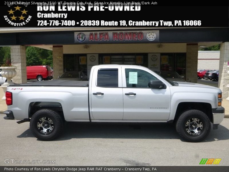 Silver Ice Metallic / Jet Black/Dark Ash 2014 Chevrolet Silverado 1500 WT Double Cab 4x4