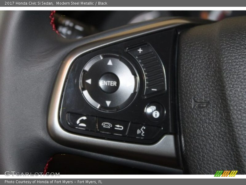 Modern Steel Metallic / Black 2017 Honda Civic Si Sedan