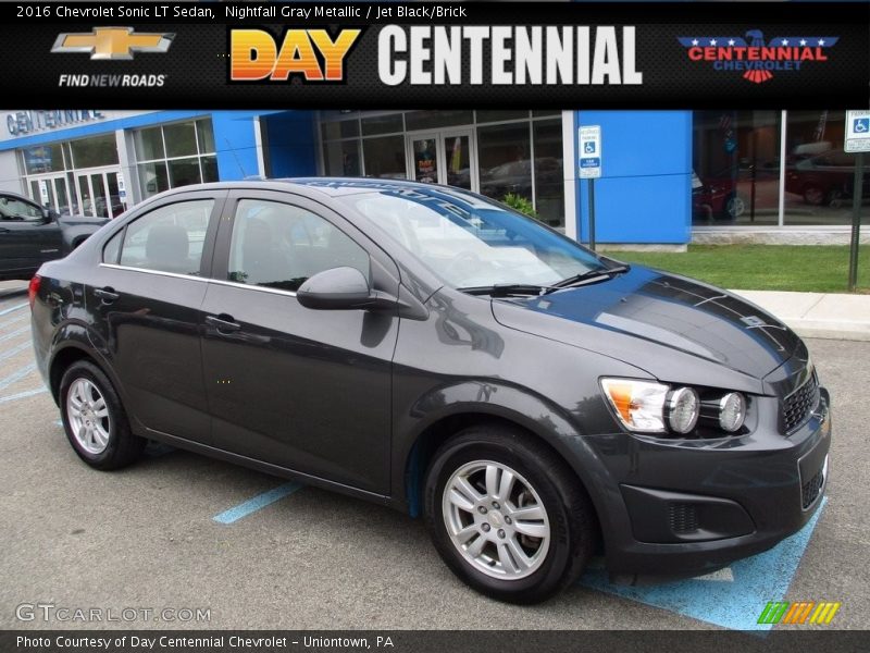 Nightfall Gray Metallic / Jet Black/Brick 2016 Chevrolet Sonic LT Sedan