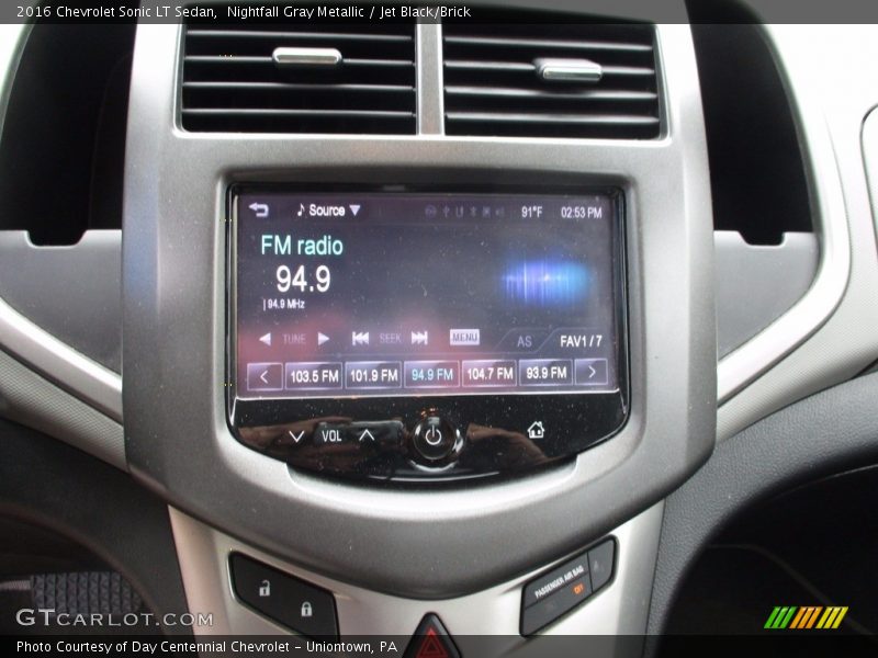 Nightfall Gray Metallic / Jet Black/Brick 2016 Chevrolet Sonic LT Sedan
