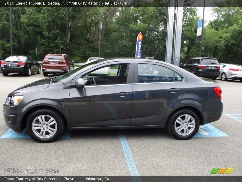 Nightfall Gray Metallic / Jet Black/Brick 2016 Chevrolet Sonic LT Sedan