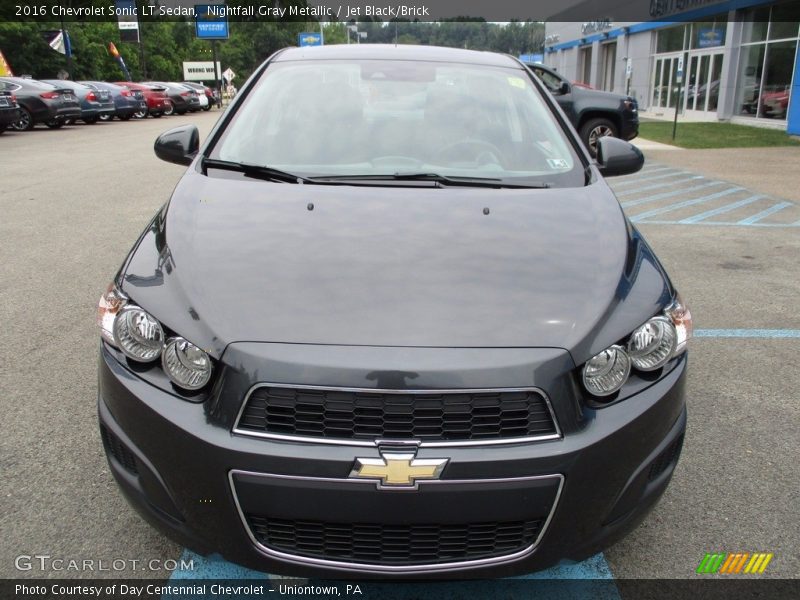 Nightfall Gray Metallic / Jet Black/Brick 2016 Chevrolet Sonic LT Sedan
