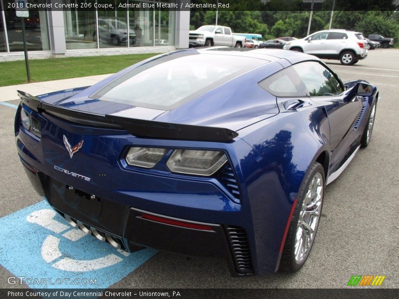Admiral Blue Metallic / Adrenaline Red 2018 Chevrolet Corvette Z06 Coupe