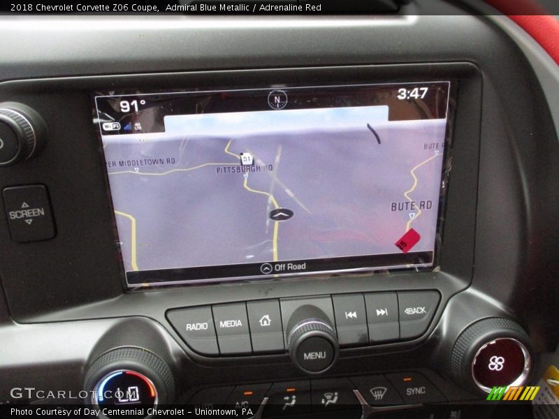 Navigation of 2018 Corvette Z06 Coupe