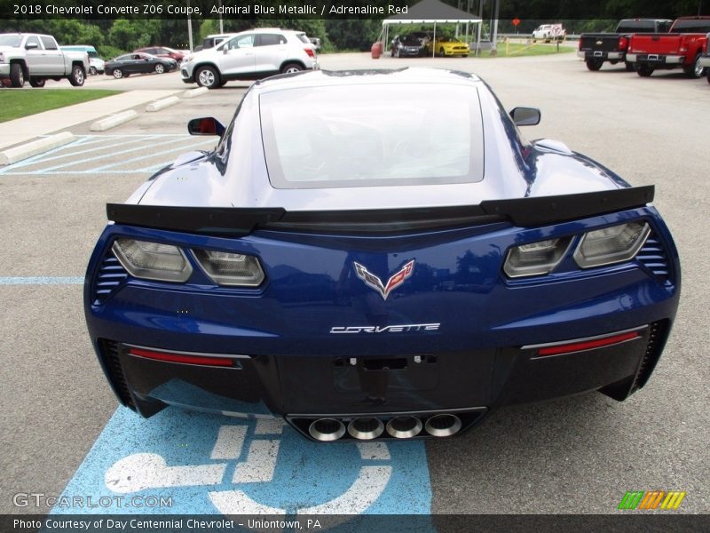 Admiral Blue Metallic / Adrenaline Red 2018 Chevrolet Corvette Z06 Coupe