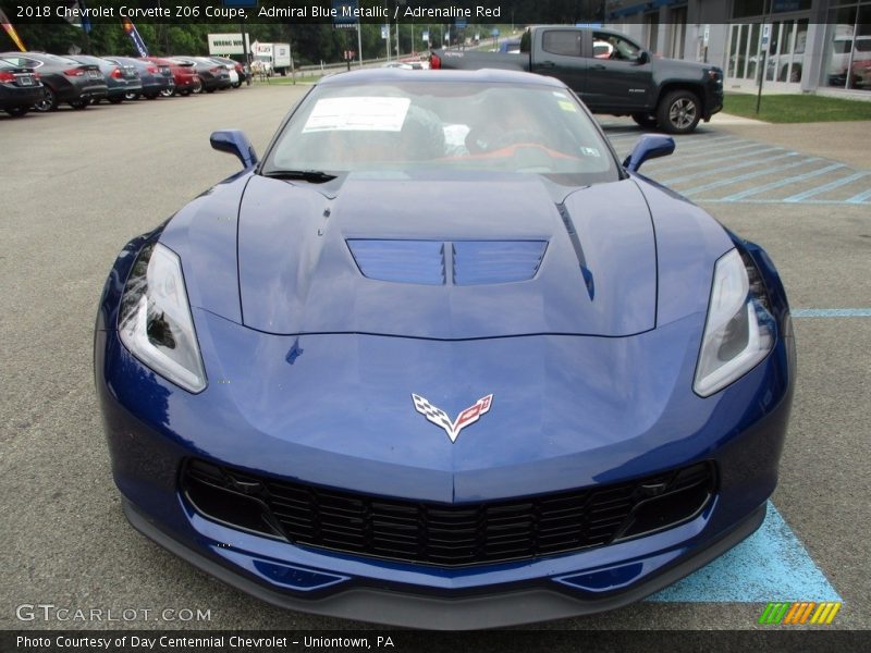 Admiral Blue Metallic / Adrenaline Red 2018 Chevrolet Corvette Z06 Coupe