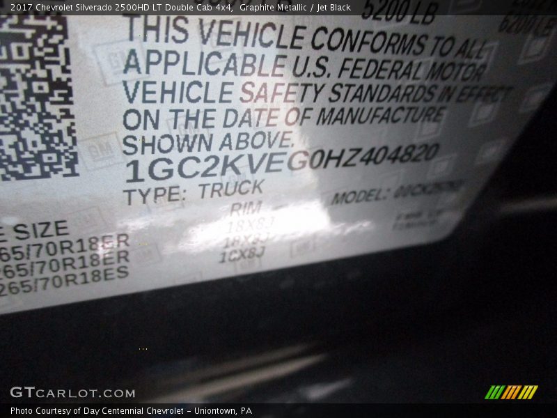 Graphite Metallic / Jet Black 2017 Chevrolet Silverado 2500HD LT Double Cab 4x4