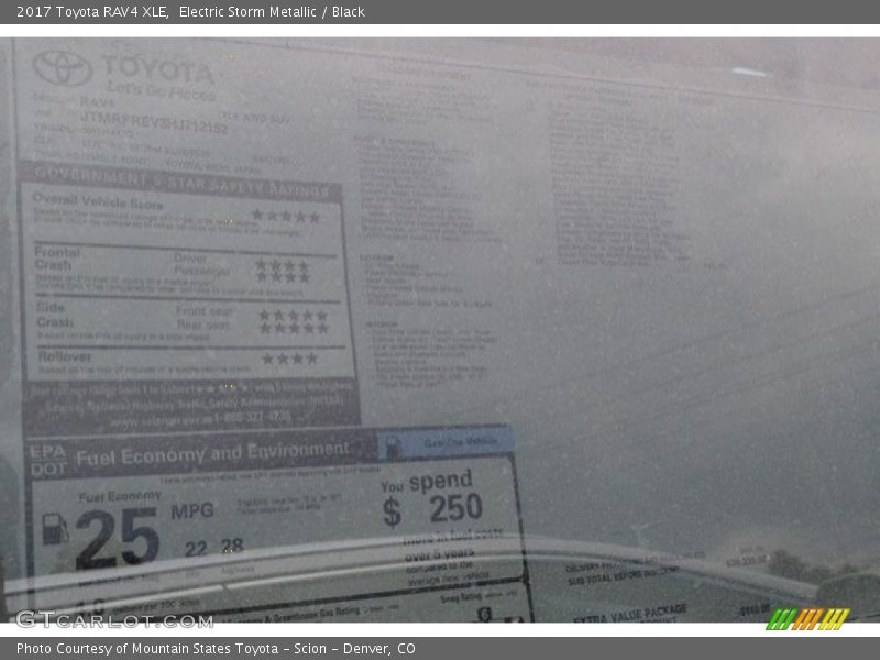 Electric Storm Metallic / Black 2017 Toyota RAV4 XLE