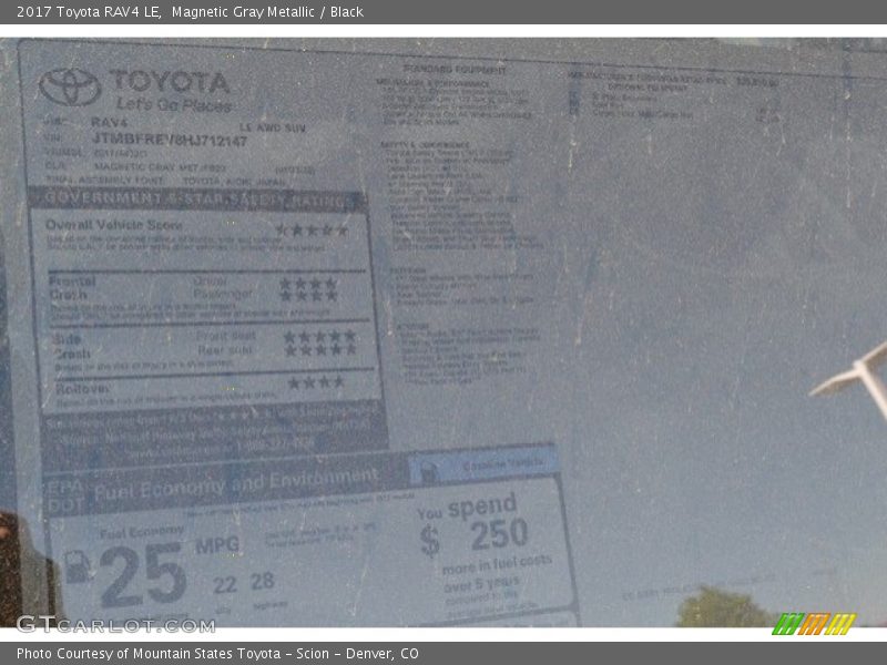 Magnetic Gray Metallic / Black 2017 Toyota RAV4 LE