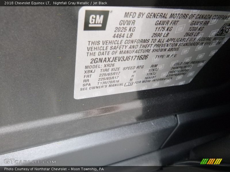 Nightfall Gray Metallic / Jet Black 2018 Chevrolet Equinox LT