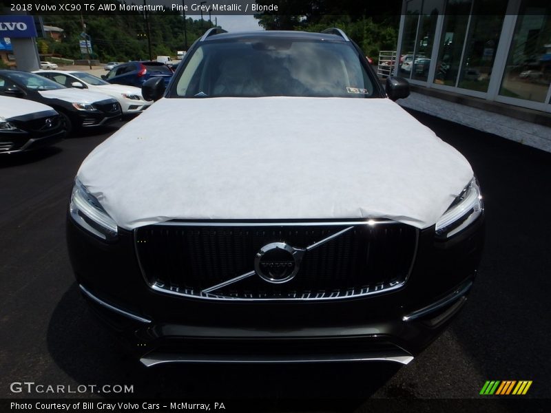 Pine Grey Metallic / Blonde 2018 Volvo XC90 T6 AWD Momentum