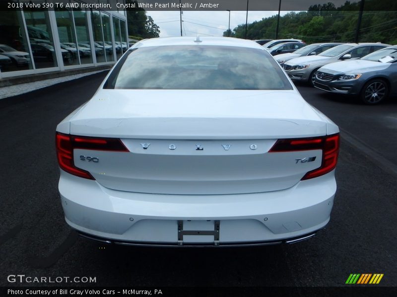 Crystal White Pearl Metallic / Amber 2018 Volvo S90 T6 AWD Inscription
