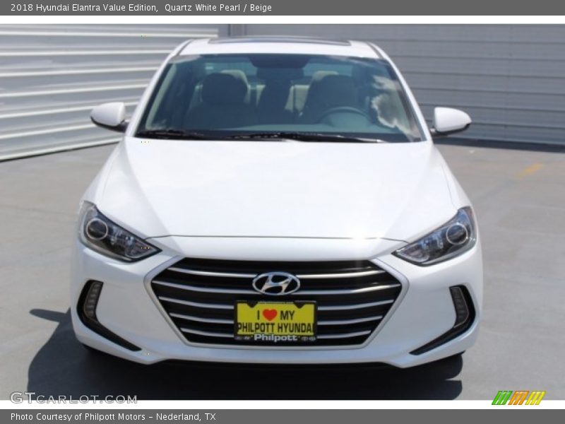 Quartz White Pearl / Beige 2018 Hyundai Elantra Value Edition