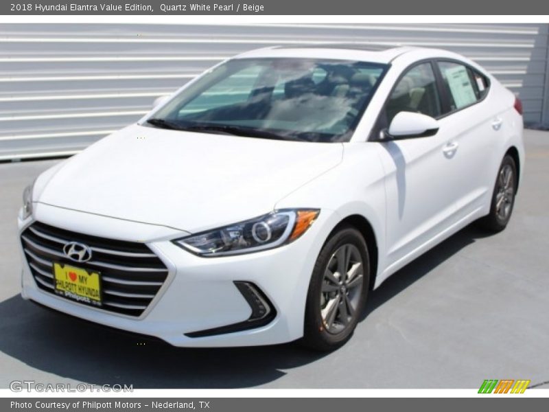 Quartz White Pearl / Beige 2018 Hyundai Elantra Value Edition