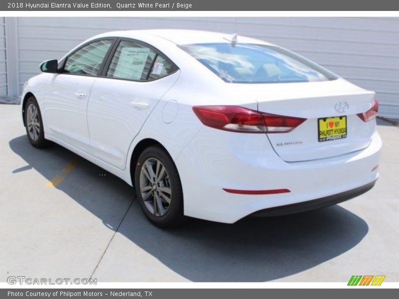 Quartz White Pearl / Beige 2018 Hyundai Elantra Value Edition