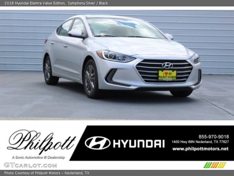 Symphony Silver / Black 2018 Hyundai Elantra Value Edition