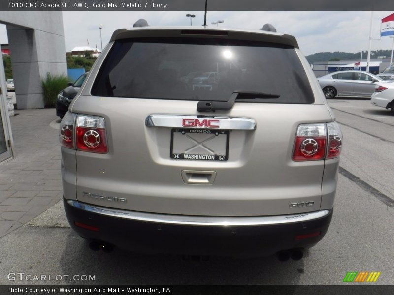 Gold Mist Metallic / Ebony 2010 GMC Acadia SLT AWD