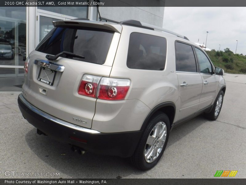 Gold Mist Metallic / Ebony 2010 GMC Acadia SLT AWD
