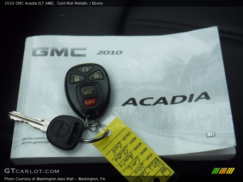Gold Mist Metallic / Ebony 2010 GMC Acadia SLT AWD