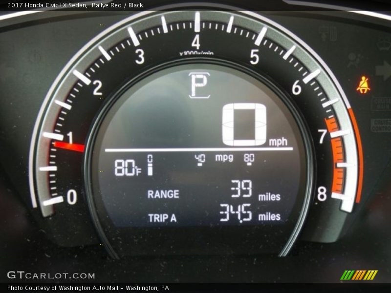 Rallye Red / Black 2017 Honda Civic LX Sedan