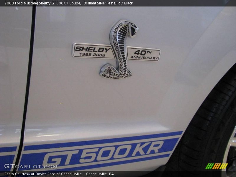 Brilliant Silver Metallic / Black 2008 Ford Mustang Shelby GT500KR Coupe