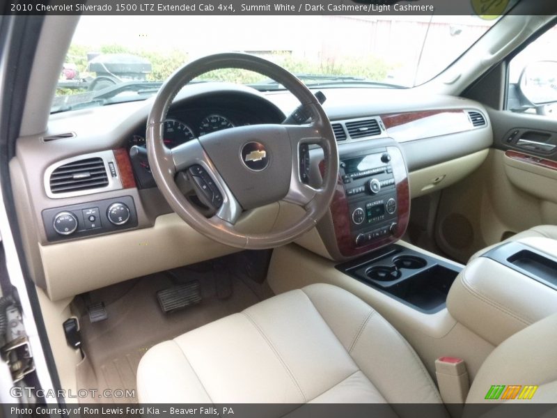 Summit White / Dark Cashmere/Light Cashmere 2010 Chevrolet Silverado 1500 LTZ Extended Cab 4x4