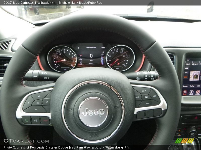 Bright White / Black/Ruby Red 2017 Jeep Compass Trailhawk 4x4