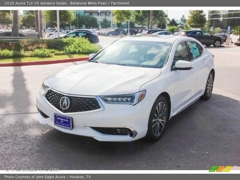 Bellanova White Pearl / Parchment 2018 Acura TLX V6 Advance Sedan