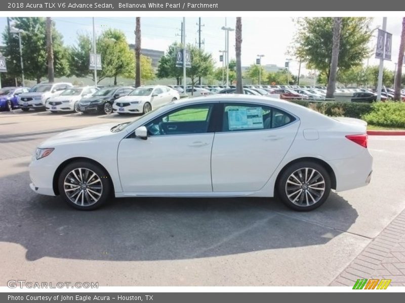 Bellanova White Pearl / Parchment 2018 Acura TLX V6 Advance Sedan