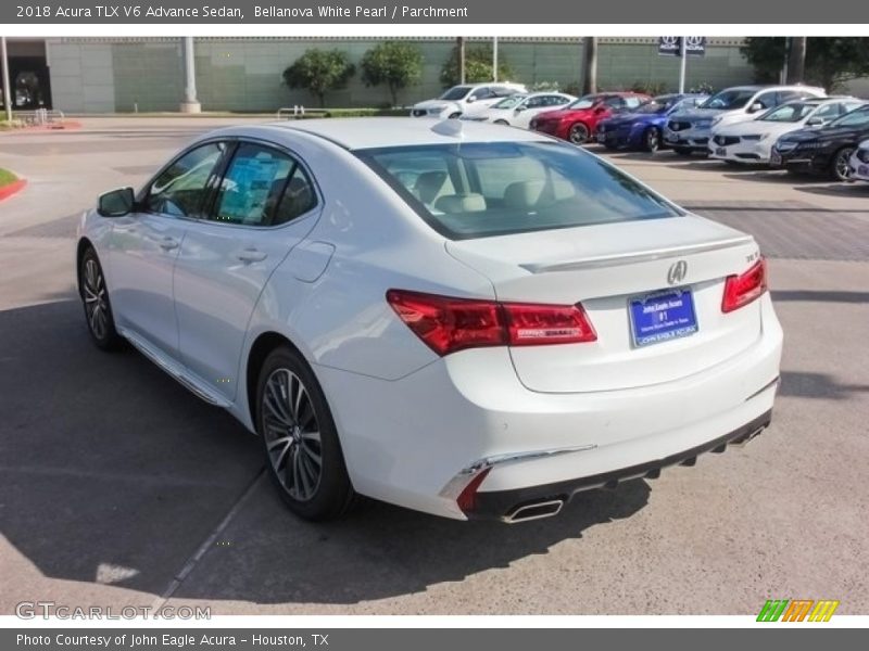 Bellanova White Pearl / Parchment 2018 Acura TLX V6 Advance Sedan