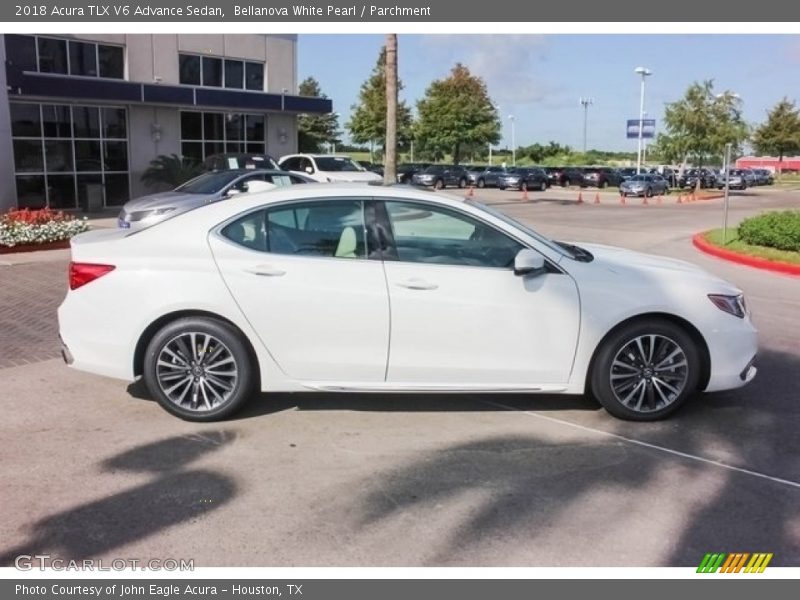 Bellanova White Pearl / Parchment 2018 Acura TLX V6 Advance Sedan