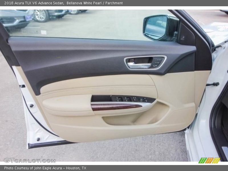Bellanova White Pearl / Parchment 2018 Acura TLX V6 Advance Sedan