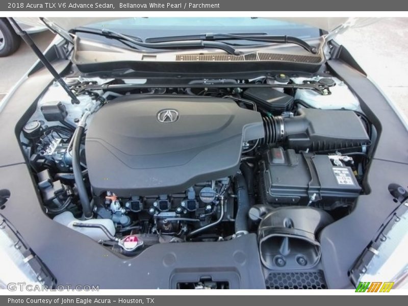 Bellanova White Pearl / Parchment 2018 Acura TLX V6 Advance Sedan