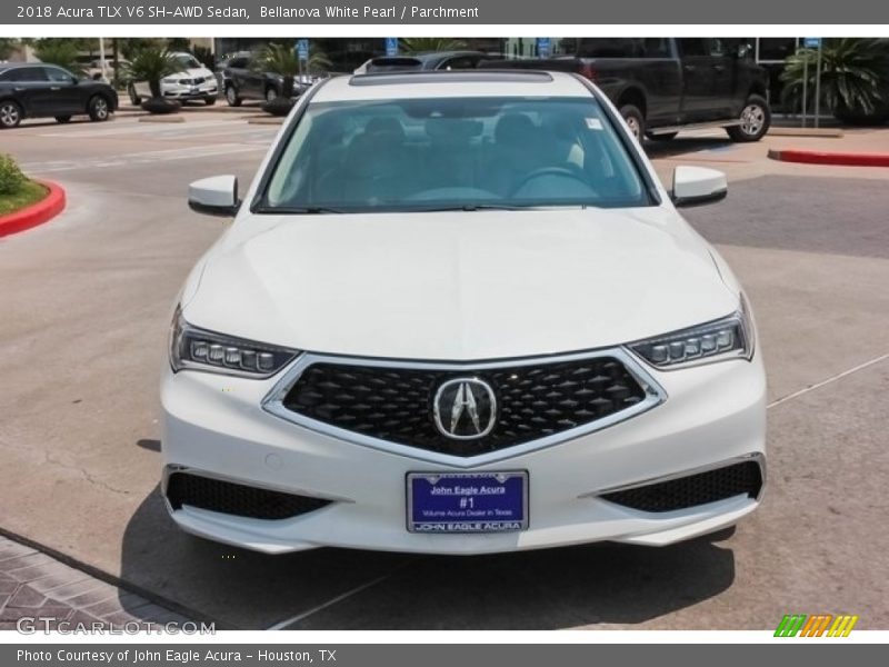 Bellanova White Pearl / Parchment 2018 Acura TLX V6 SH-AWD Sedan