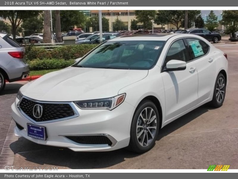 Bellanova White Pearl / Parchment 2018 Acura TLX V6 SH-AWD Sedan