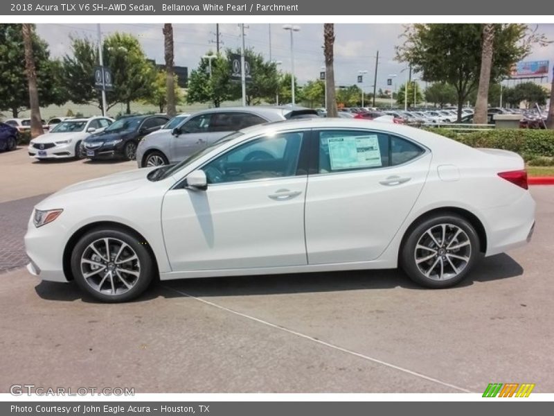 Bellanova White Pearl / Parchment 2018 Acura TLX V6 SH-AWD Sedan