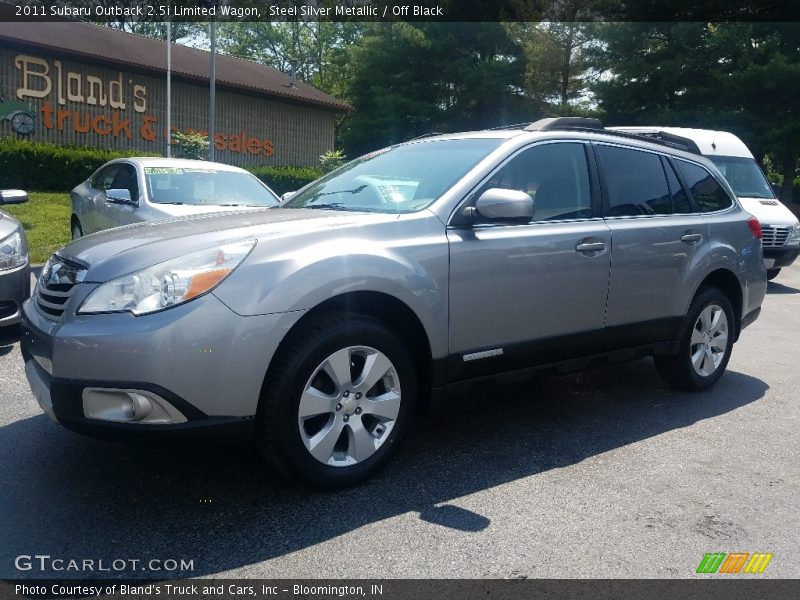 Steel Silver Metallic / Off Black 2011 Subaru Outback 2.5i Limited Wagon