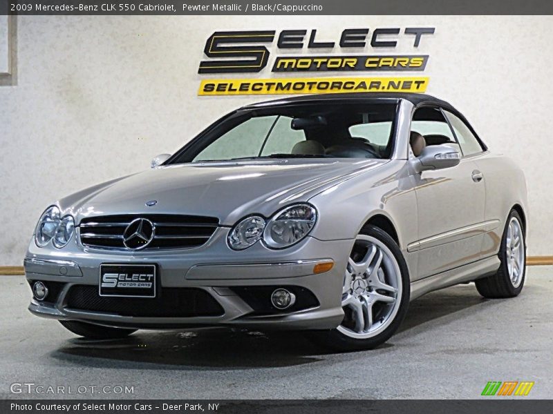 Pewter Metallic / Black/Cappuccino 2009 Mercedes-Benz CLK 550 Cabriolet