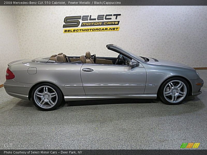 Pewter Metallic / Black/Cappuccino 2009 Mercedes-Benz CLK 550 Cabriolet