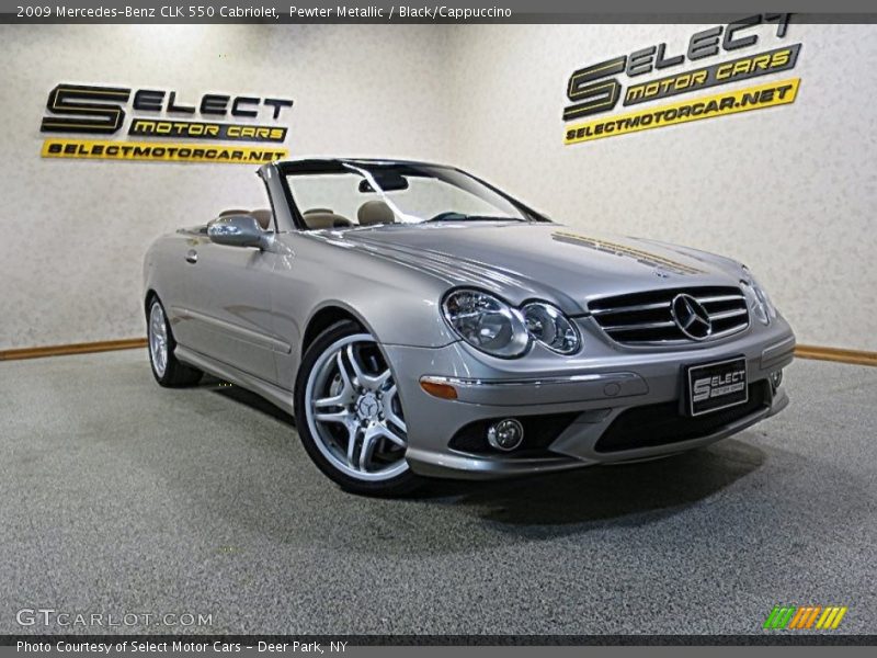 Pewter Metallic / Black/Cappuccino 2009 Mercedes-Benz CLK 550 Cabriolet