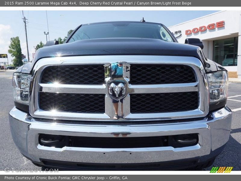 Deep Cherry Red Crystal Pearl / Canyon Brown/Light Frost Beige 2015 Ram 2500 Laramie Mega Cab 4x4