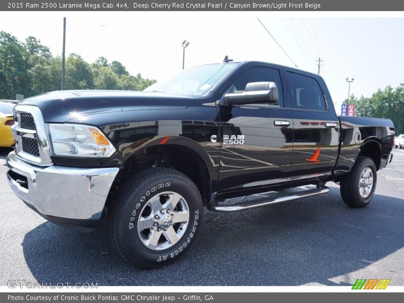 Deep Cherry Red Crystal Pearl / Canyon Brown/Light Frost Beige 2015 Ram 2500 Laramie Mega Cab 4x4