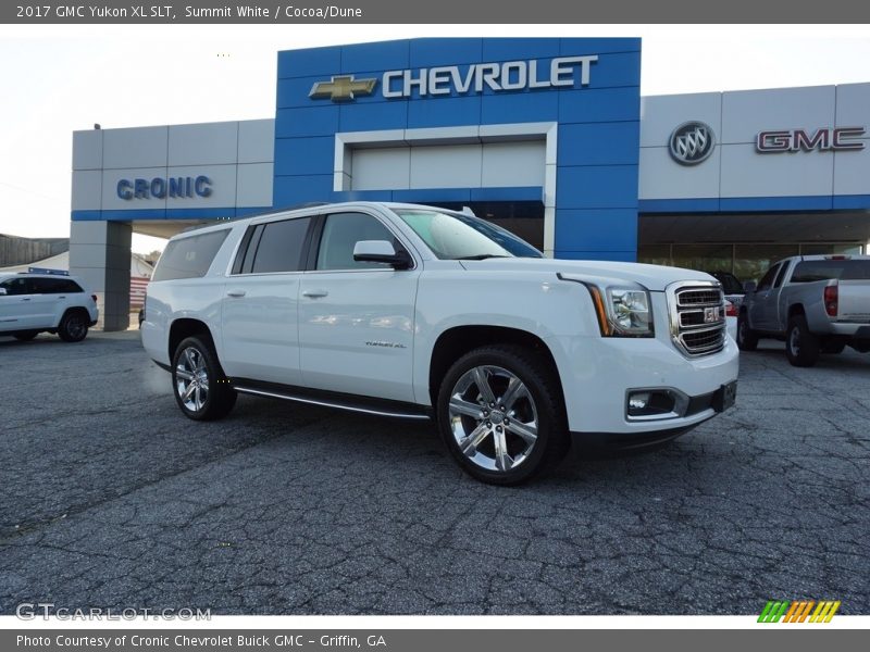 Summit White / Cocoa/Dune 2017 GMC Yukon XL SLT